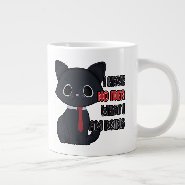 Caneca De Café Grande Funny Cat Has No Idea Specialty Mug (Direita)