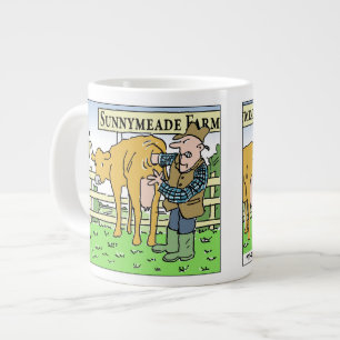 Caneca De Café Grande Funny Dairy Farmer no Dia Aberto da Fazenda