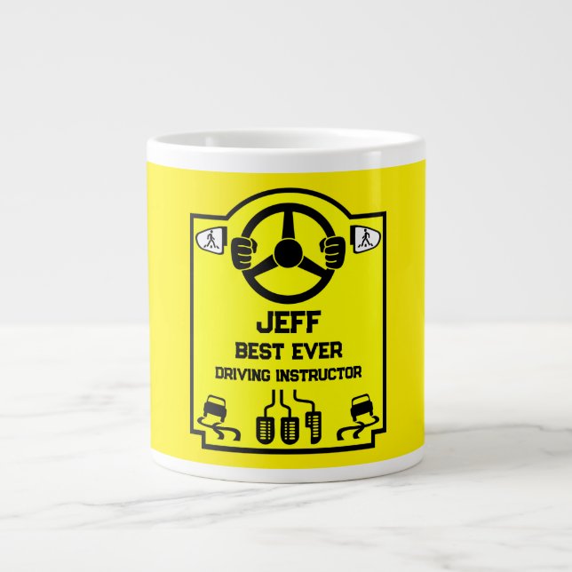 Caneca De Café Grande Funny Driving Instructor Gift (Frente)