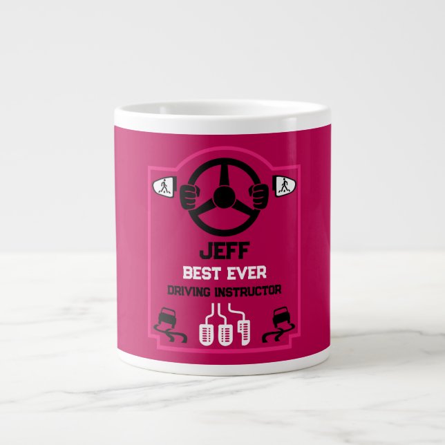 Caneca De Café Grande Funny Driving Instructor Gift (Frente)