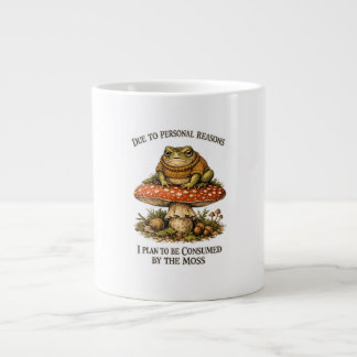 Caneca De Café Grande Funny Frog Mushroom 