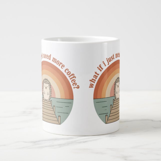 Caneca De Café Grande Funny Hedgehog Coffee Morning Slogan Mug (Frente)