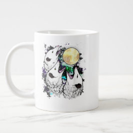 Caneca De Café Grande Funny Opossum Moon Cute Screaming Possum