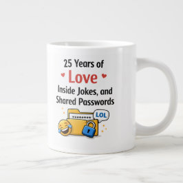 Caneca De Café Grande Funny Silver Wedding Anniversary Mug Gift