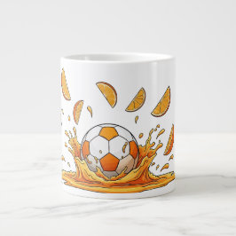 Caneca De Café Grande Funny Soccer Orange Splash Coffee Mug