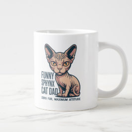 Caneca De Café Grande Funny Sphynx Cat Dad Illustration
