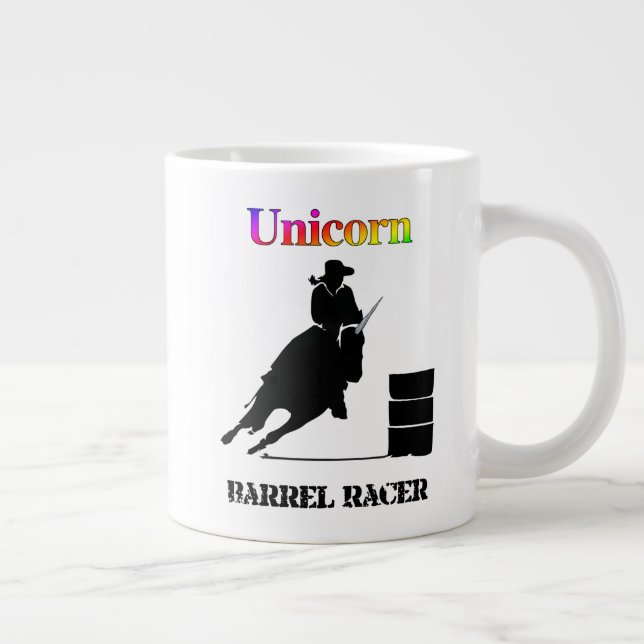 Caneca De Café Grande Funny Unicorn Barrel Racer (Direita)