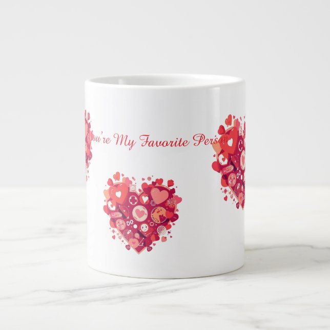 Caneca De Café Grande Funny Valentine Gift for Couple (Frente)