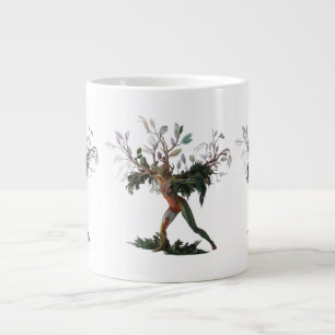 Caneca De Café Grande Fusão abstrato Humana e Natureza   Especialidade J