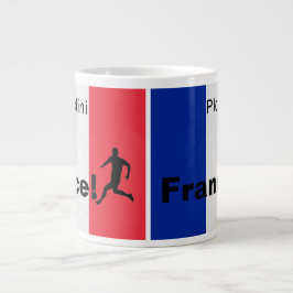 Caneca De Café Grande Futebol da França, personalizável
