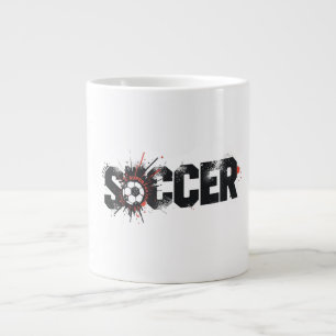 Caneca De Café Grande Futebol É Vida – Design de Tipografia de Futebol M