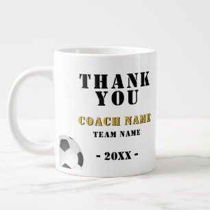 Caneca De Café Grande Futebol Futebol Esportes Foto Obrigado Treinador