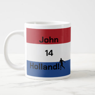 Caneca De Café Grande Futebol holandês, personalizável