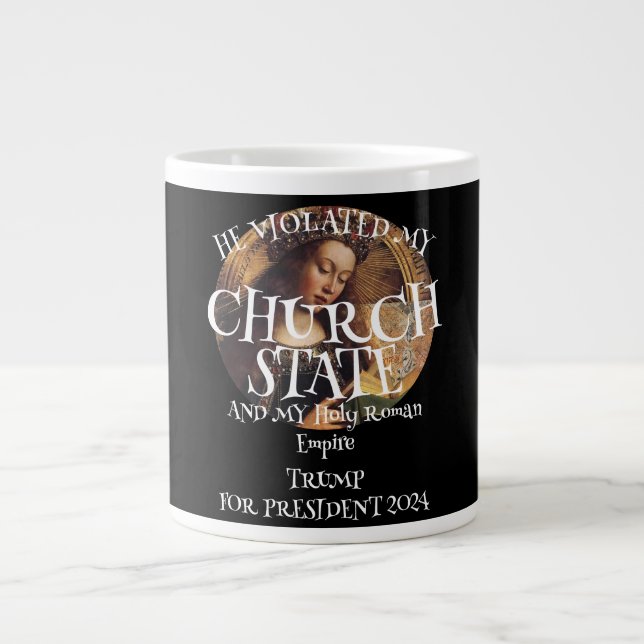 CANECA DE CAFÉ GRANDE FV FW TSA MENTIROSO TRUMP IGREJA ESTADO IMPÉRIO RO (Frente)