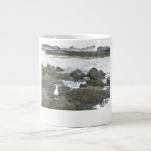 Caneca De Café Grande Gaivota em rochas