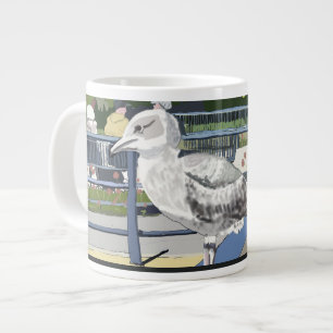 Caneca De Café Grande Gaivota na Ponte do Canal Hythe Kent Inglaterra