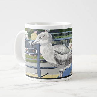 Caneca De Café Grande Gaivota na Ponte do Canal Hythe Kent Inglaterra