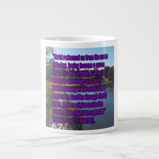 Caneca De Café Grande Gálatas 3:13-14 WEBU Mug (Frente)