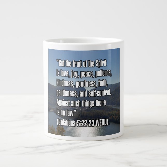 Caneca De Café Grande Gálatas 5:22-23 WEBU Mug (Frente)