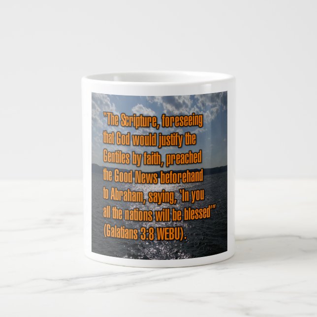 Caneca De Café Grande Galatianos 3:8 WEBU Mug (Frente)