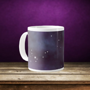 Caneca De Café Grande Galáxia Violeta Mística Dusty