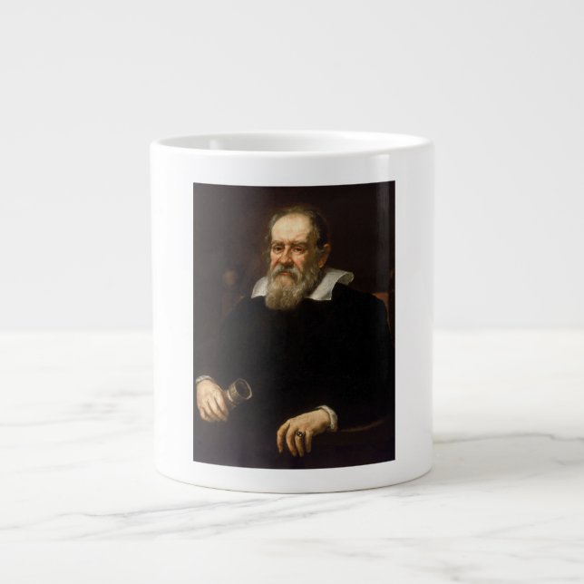 Caneca De Café Grande Galileu Galilei: Pai da Ciência e Astronomia (Frente)