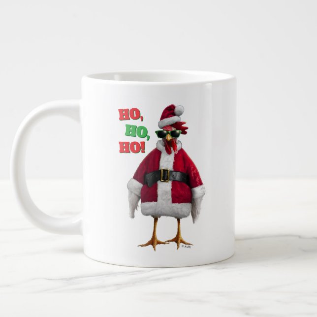 Caneca De Café Grande Galinha do Papai Noel (Esquerda)