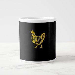 Caneca De Café Grande Galinha Engraçada F-Caw-F Galinha Avicultura Galo 