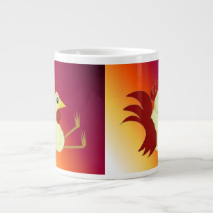Caneca De Café Grande Galo Sentado Engraçado
