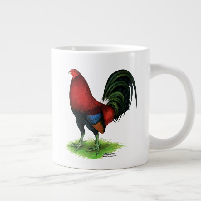 Caneca De Café Grande Gamecock:Vermelho escuro (Direita)