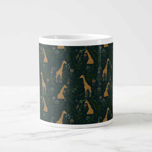 Caneca De Café Grande Gangout de Girafa Tropical (Frente)