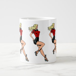 Caneca De Café Grande Garota Glamourosa Vintage ao Lado, Loira Explosiva