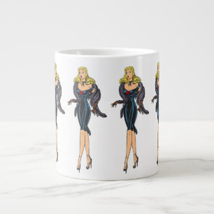 Caneca De Café Grande Garota Glamourosa Vintage Lindíssima Loira Retrô P