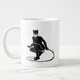 Caneca De Café Grande Gata Borralheira Pose de Pincel de Tinta