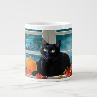 Caneca De Café Grande Gatinho De Halloween Boo-tiful Night Jumbo Mug
