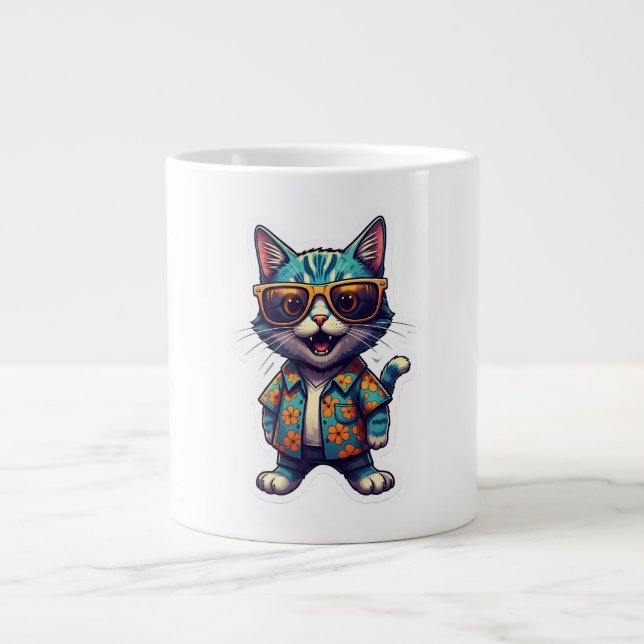 Caneca De Café Grande Gato (Frente)