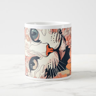 Caneca De Café Grande Gato Artístico