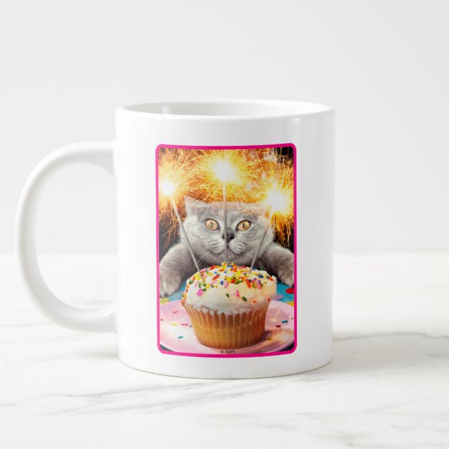 Caneca De Café Grande Gato com Cupcake (Esquerda)