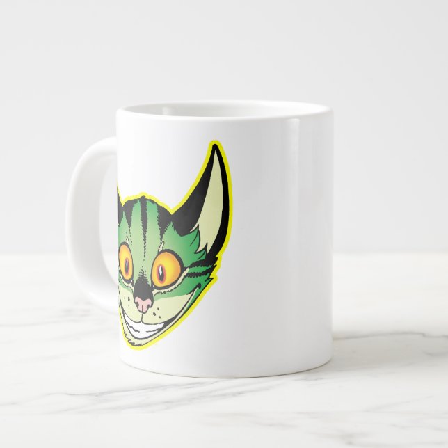 Caneca De Café Grande Gato de Cartoon Fluorescente Jumbo Mug (Frente Esquerda)