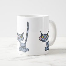 Gato de desenho animado cinza legal