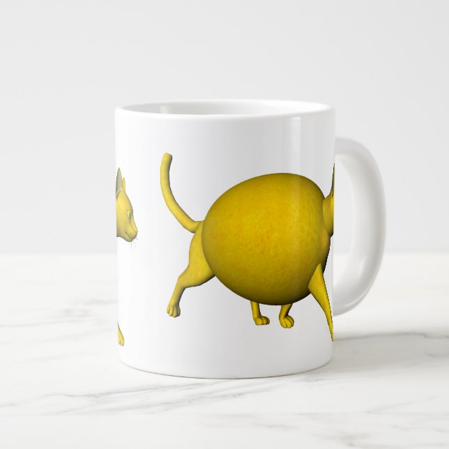 Caneca De Café Grande Gato de Limão Doce-Aroma (Frente Esquerda)