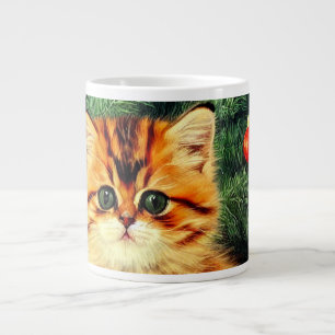 Caneca De Café Grande Gato de natais vintages
