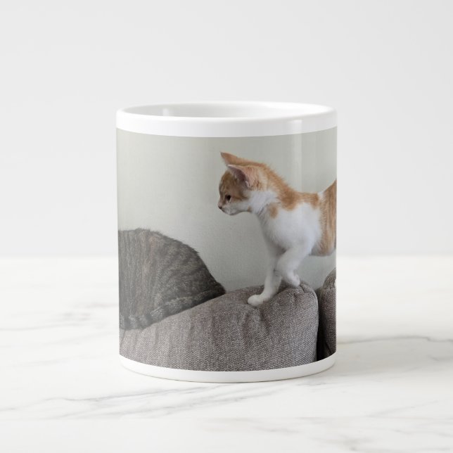 Caneca De Café Grande Gato e gatinho (Frente)
