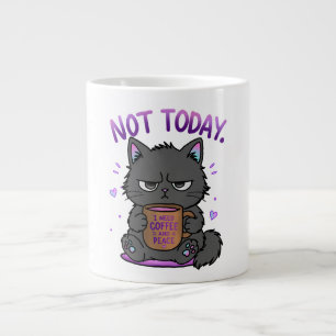 Caneca De Café Grande Gato Engraçado e Mal-Humorado Não Hoje Amante de C