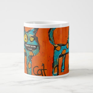 Caneca De Café Grande Gato Feliz