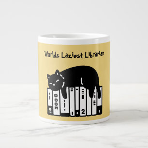 Caneca De Café Grande Gato Fofo, Gato Engraçado, Maior Bibliotecário Pre