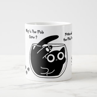 Caneca De Café Grande Gato Fofo,Gato Engraçado, Roteiro Engraçado, Moder