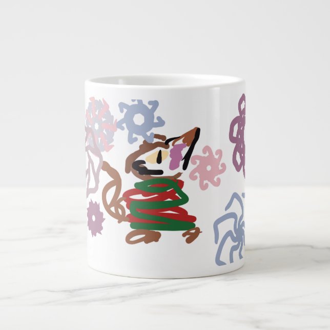 Caneca De Café Grande Gato inverno  (Frente)
