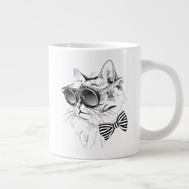 Caneca De Café Grande Gato Legal (Direita)