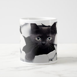 Caneca De Café Grande Gato Negro